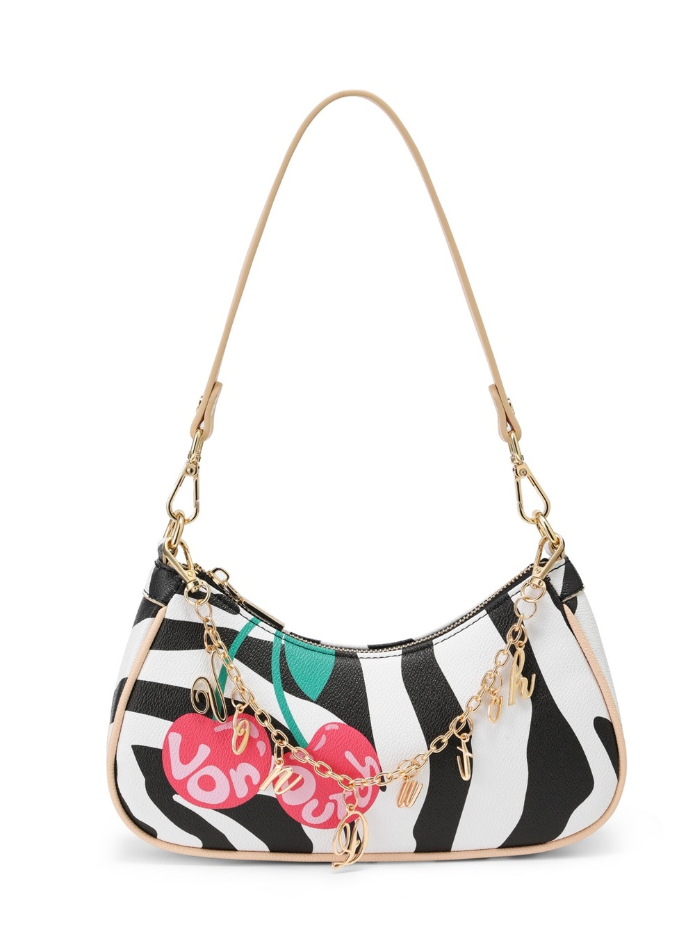 Von Dutch Cherry Zebra Shoulder Bag NWT